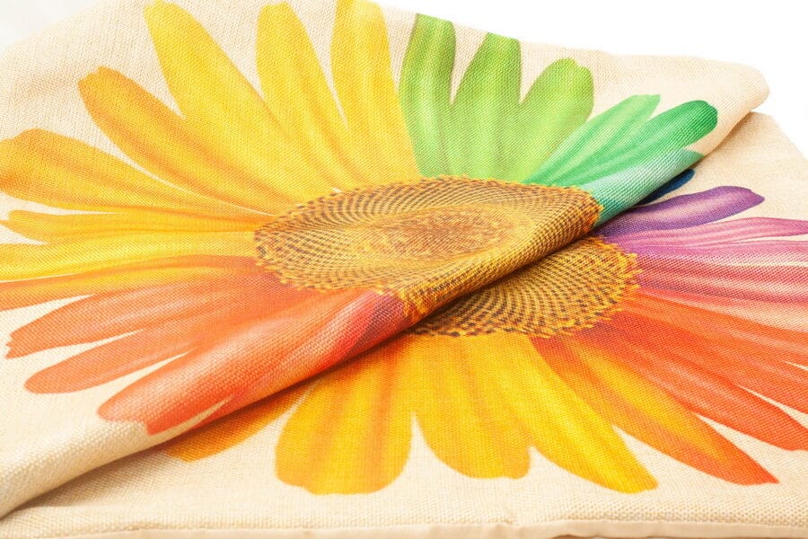 Cushion Cover Large Sunflower Jute Material - Balooworld