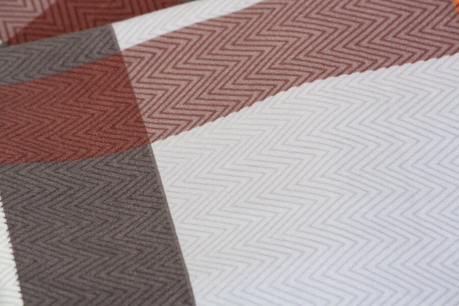 Bed Sheet Queen Size Contrast Plaid & Zig-Zig Stripes Print Material - Balooworld