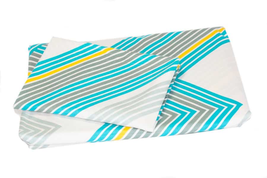 Bed Sheet Full Size Abstract Turquoise Stripe Pattern With Pillow Covers - Balooworld
