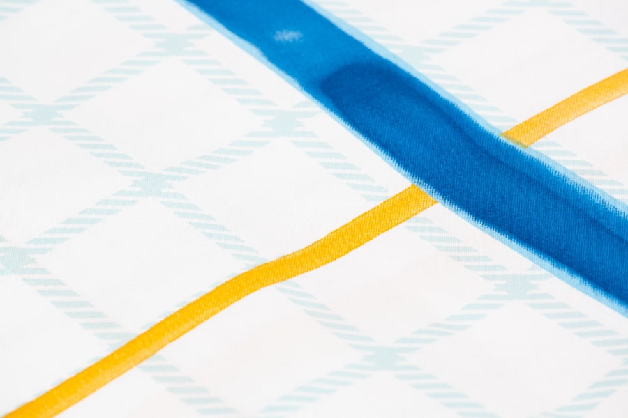 Bed Sheet Full Size Blue & White Plaid Pattern Material - Balooworld