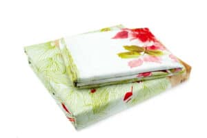 Bed sheet Queen Size Flower & Line Art Leaves Print With Pillow Covers - Balooworld
