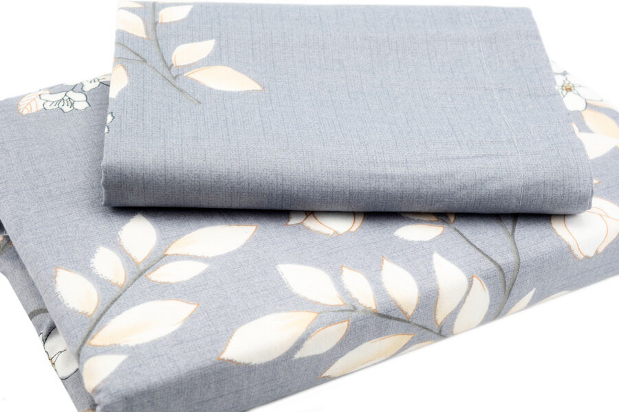 Bed Sheet Queen Size White Flower Blossom Print Material - Balooworld