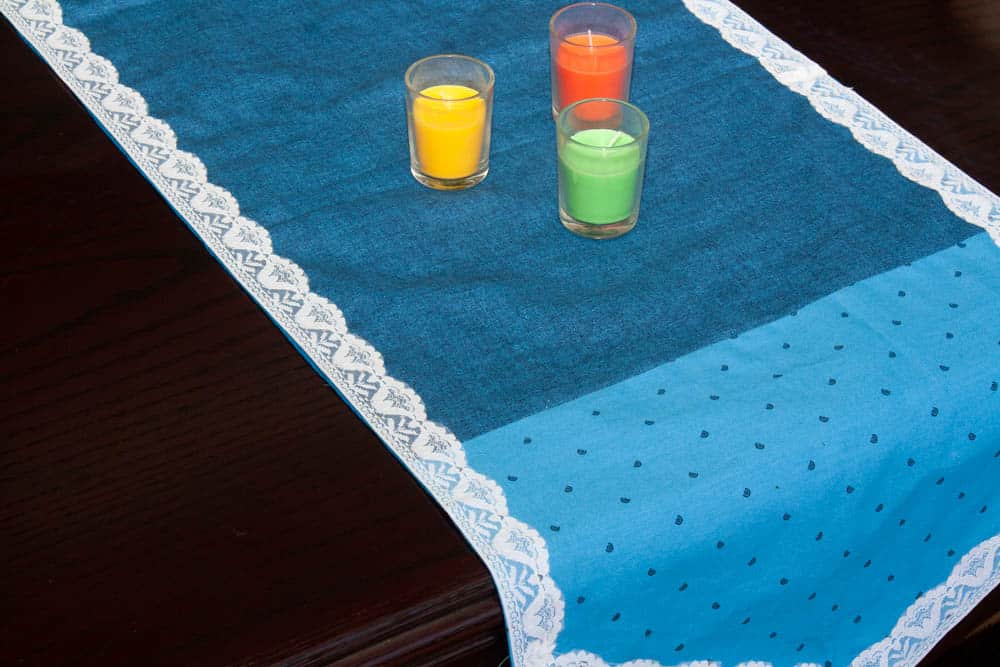 Table Runner Medium Size Denim Blue Cotton Material - Balooworld