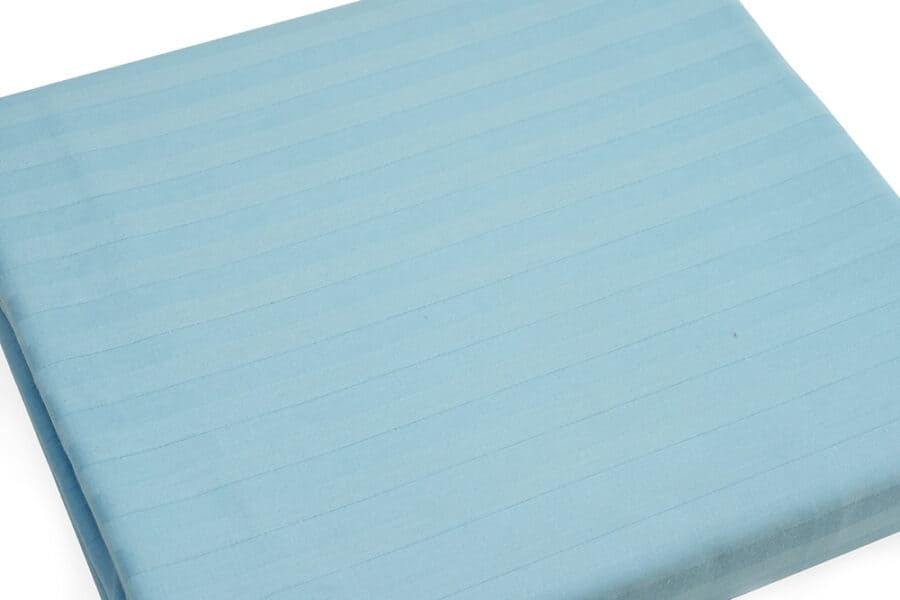 Bed Sheet Queen Size Blue Silk Satin Stripes material - Balooworld