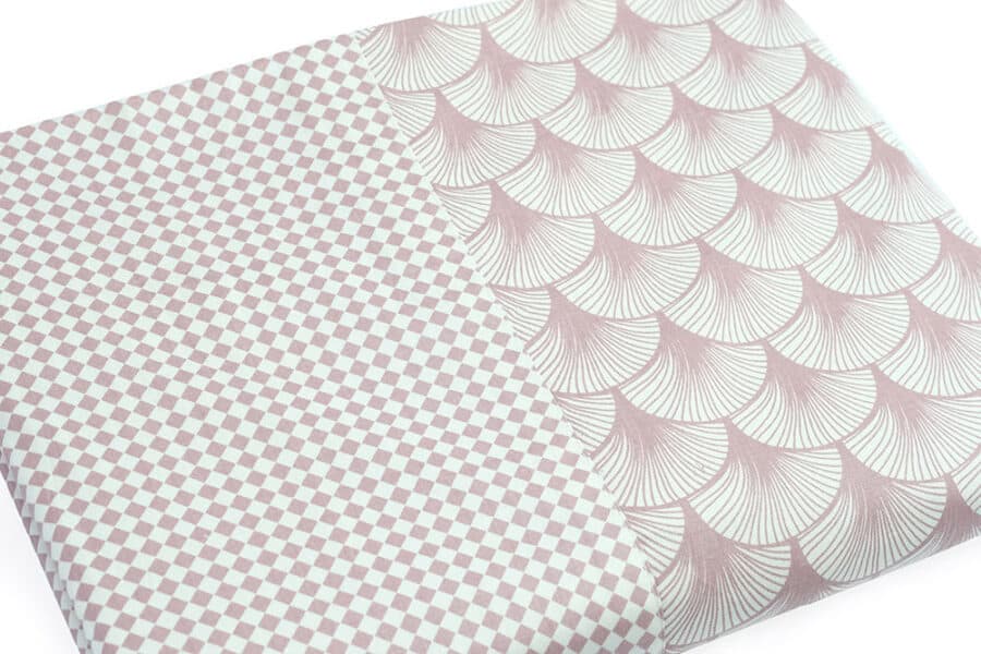 Bed Sheet Full Size Dusty Rose Shell Fan Geometric Pattern Material - Balooworld