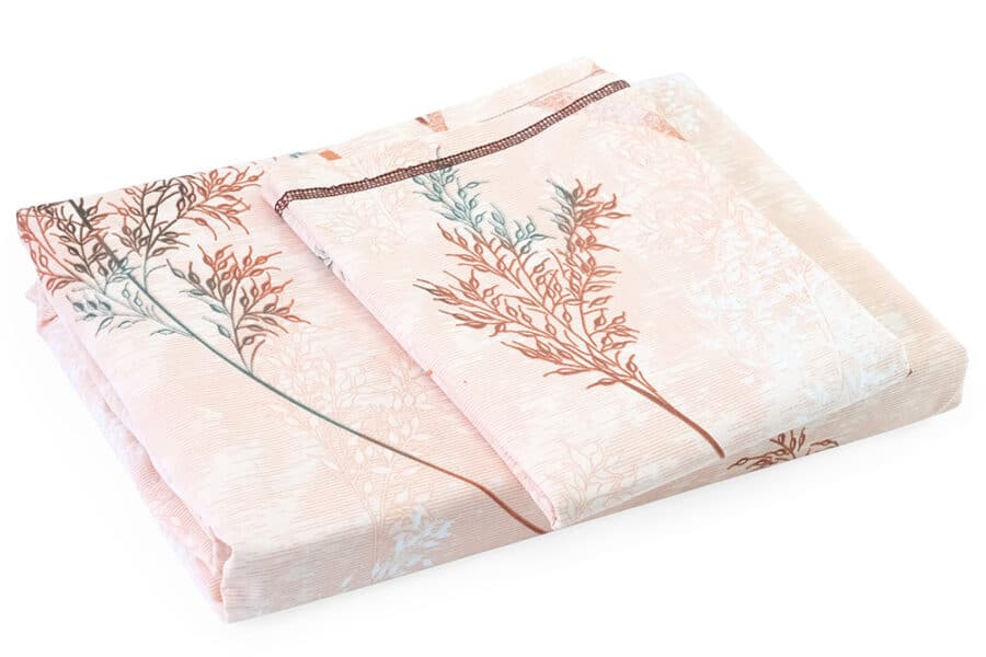 Bed Sheet Queen Size Leaf Overlay Pattern With Pillow Covers - Balooworld