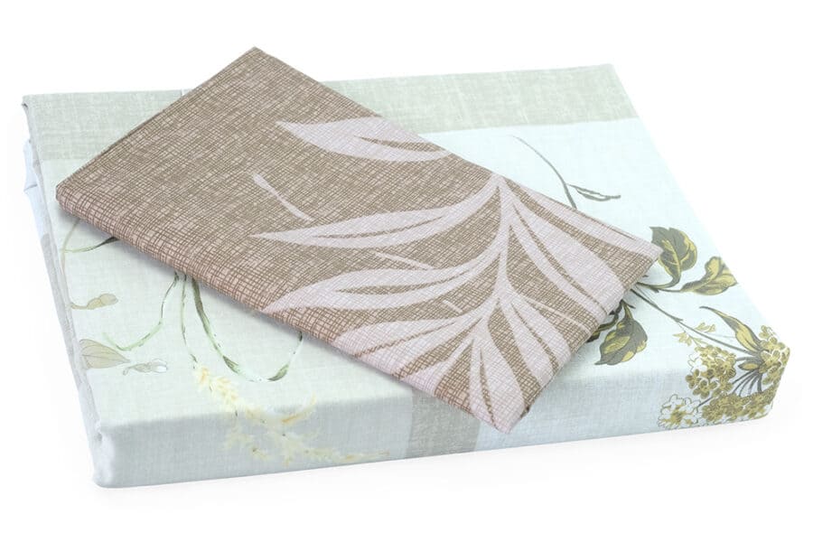 Bed Sheet Queen Size Leaf & flower Pattern With Pillow Covers - Balooworld