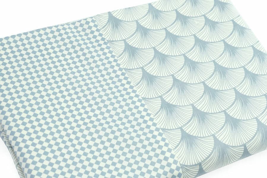 Bed Sheet Full Size Leisure Blue Shell Fan Geometric Pattern Material - Balooworld