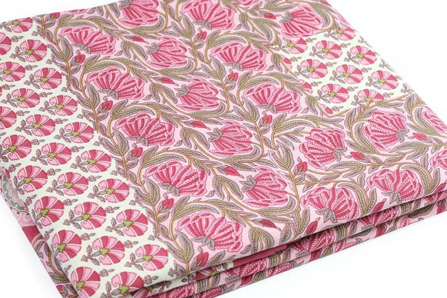Bed Sheet King Size Pink Abloom Floral Pattern Material - Balooworld