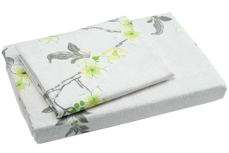 Bed Sheet Full Size Allover Green Floral Print With Pillow Covers – Balooworld