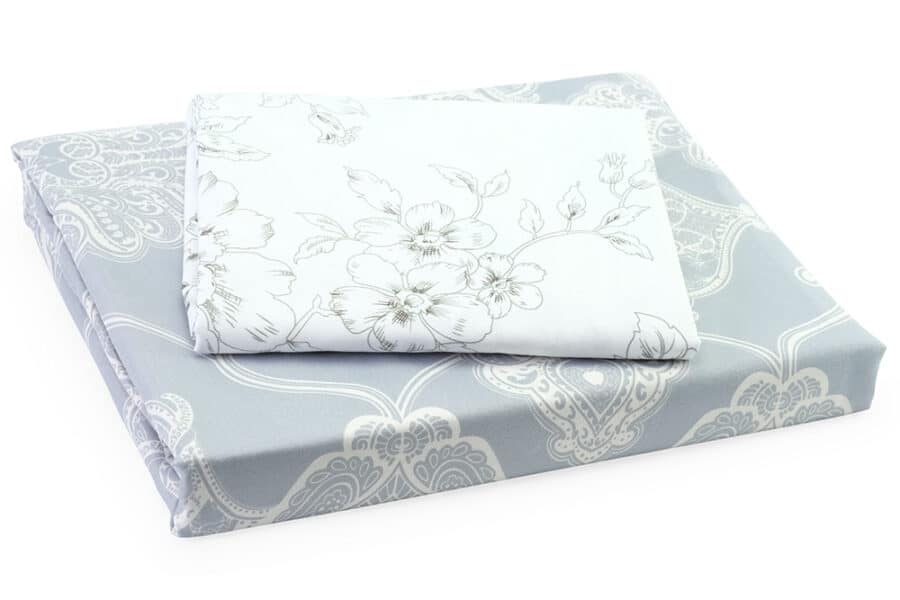 Bed Sheet Queen Size Grey Paisley Pattern With Pillow Covers - Balooworld
