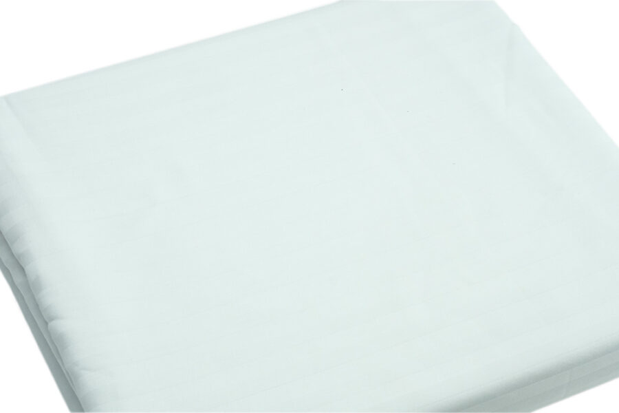 Bed sheet King Size White Silk Satin Stripe Material - Balooworld