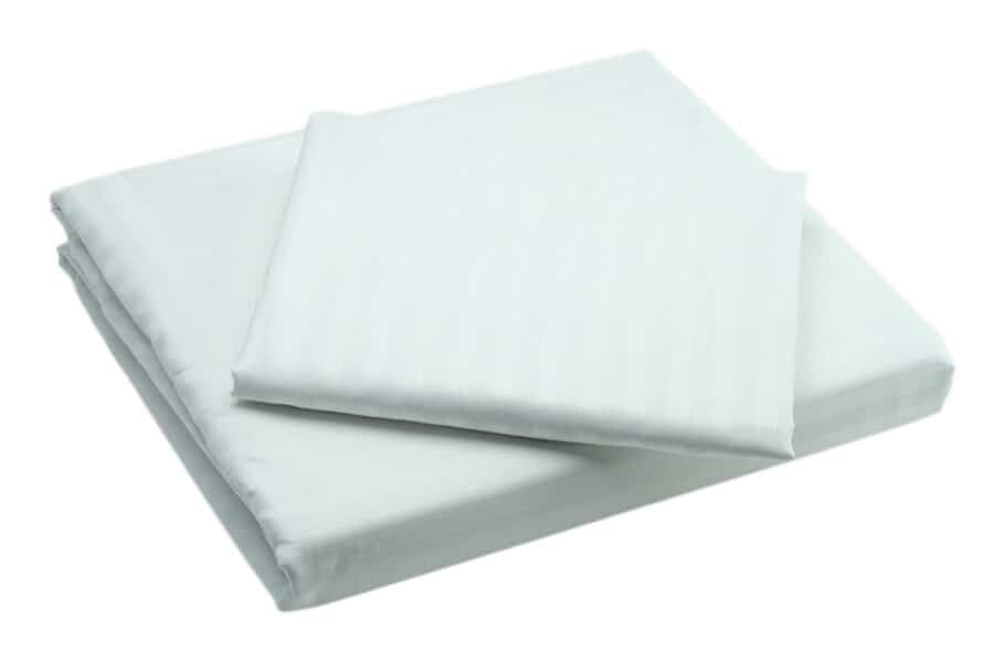 Bed sheet King Size White Silk Satin Stripes With Pillow Covers – Balooworld