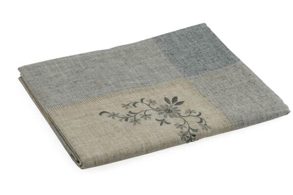 Beige embroidery linen polyester Table Cloth balooworld.ca