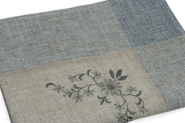 Beige embroidery linen polyester Table cloth material balooworld.ca
