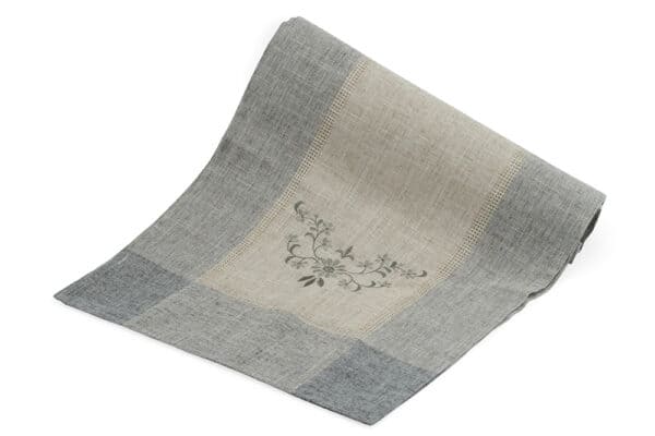 Embroidery Beige linen polyester Table Runner balooworld.ca