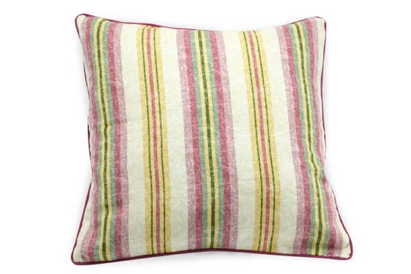 colorfull stripes on jute cushion cover - balooworld.ca