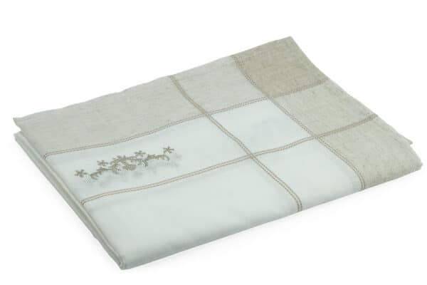 white embroidery linen polyester Table Cloth - balooworld.ca