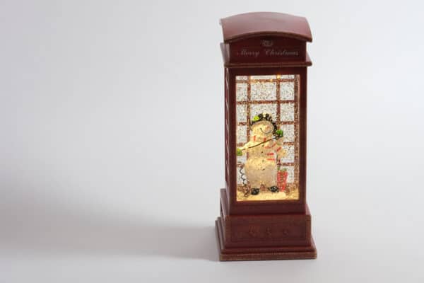 Battery Operated Snowman Phone booth Water Globe On balooworld decoration