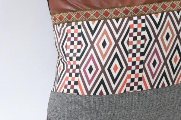 tribal cushion with faux leather band cushion material balooworld-cushion-cover