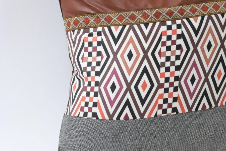 tribal cushion with faux leather band cushion material balooworld-cushion-cover