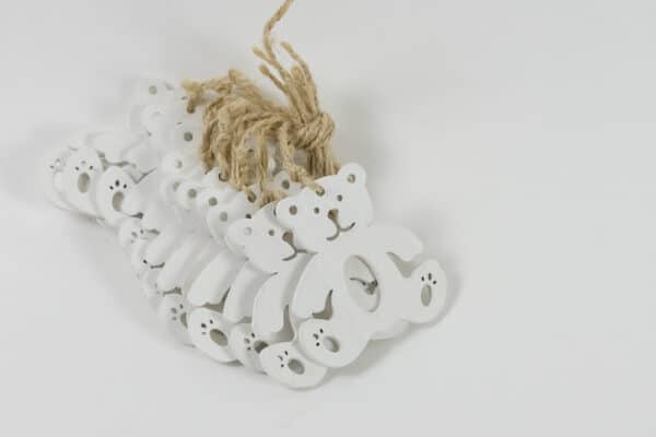 white wooden bear hanging ornament set  balooworld-decoration
